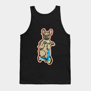 Pug riding a e-scooter Tank Top